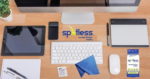 Spotless™ Screen & Lens Wipes - 20 pack - with Lens Cloth