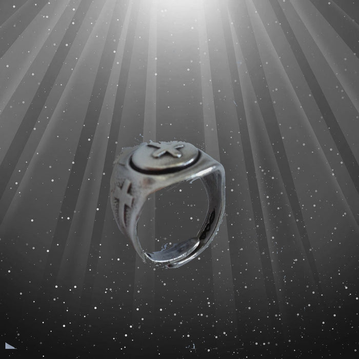 Sterling Silver Cross "Gumball" Ring