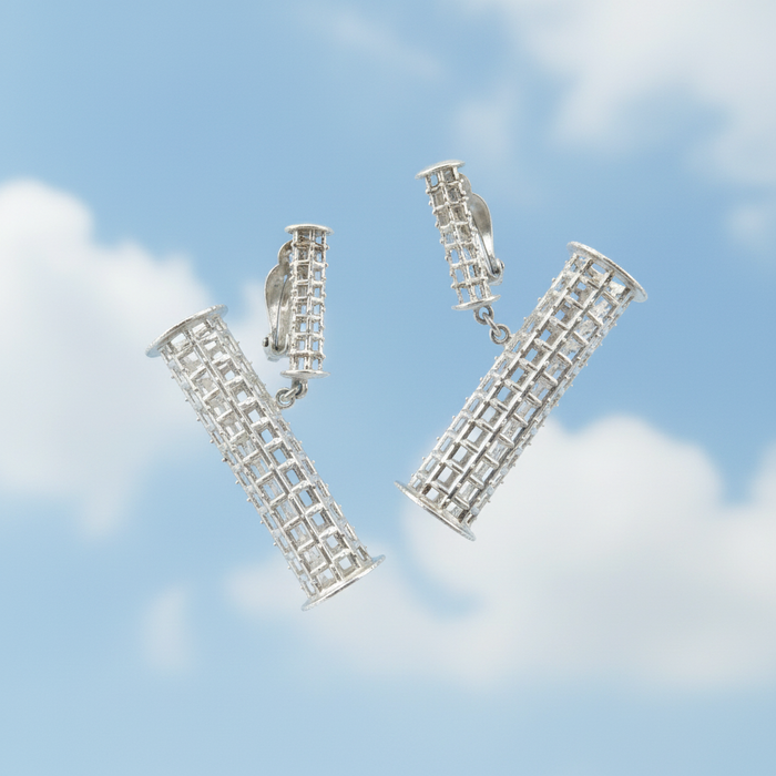 Sterling Silver Curler Earrings on Blue Sky
