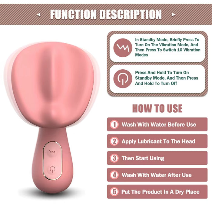 Strong Mushroom Head Dildo Vibrating Adult Sex Toys Breast Massage Clitoris Vibrator