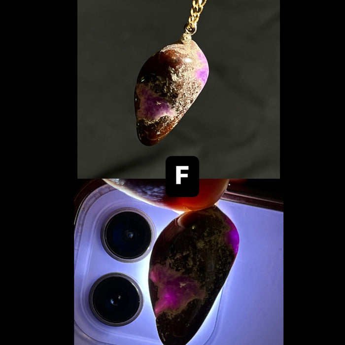 Sugilite Pendant, from N’chwaning Mine III, Kalahari Manganese Field, Northern Cape, South Africa