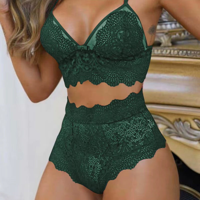 Summer Sexy Seamless Lingerie Sets Women Lace Push up Bra and Panty Set Sexy V Neck Hot Erotic Crop Top Underwear