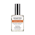 A bottle of Demeter Fragrance Library Suntan Lotion Cologne Spray with a white label and silver cap.