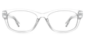 The Addison oval eyeglasses in crystal clear acetate by Pair Eyewear