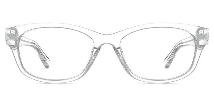 The Addison oval eyeglasses in crystal clear acetate by Pair Eyewear