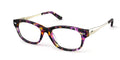 The Addison oval eyeglasses in purple confetti tortoise acetate and gold metal by Pair Eyewear