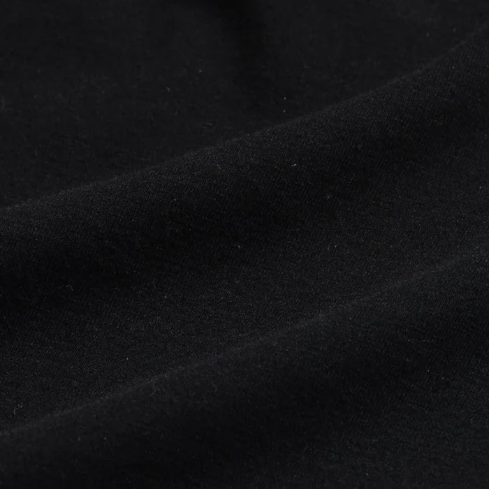 Ledbury Black Crew Neck Undershirt – detail view, 47% cotton 47% modal 6% spandex jersey knit