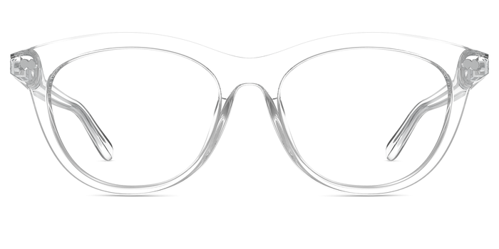 The Brook round eyeglasses in crystal clear acetate by Pair Eyewear