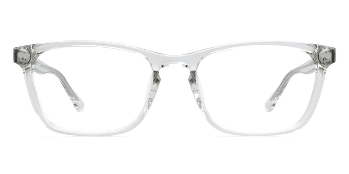 The Casper rectangle eyeglasses in crystal clear acetate by Pair Eyewear