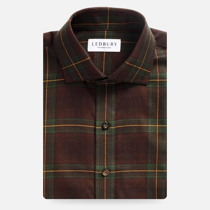 The Dark Brown Woodly Plaid Custom Shirt Custom Casual Shirt- Ledbury