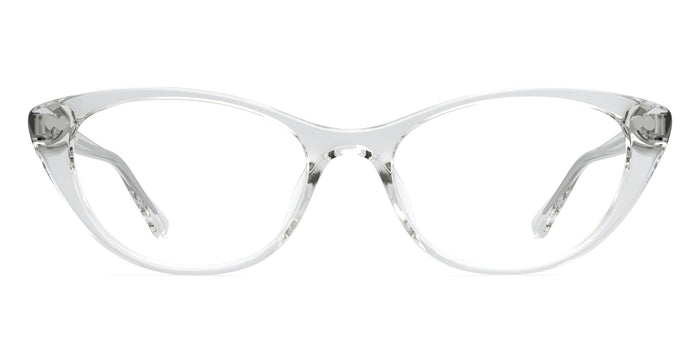 The ella cat eye eyeglasses in crystal clear acetate by Pair Eyewear