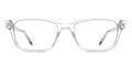 The Finley rectangle eyeglasses in crystal clear acetate by Pair Eyewear