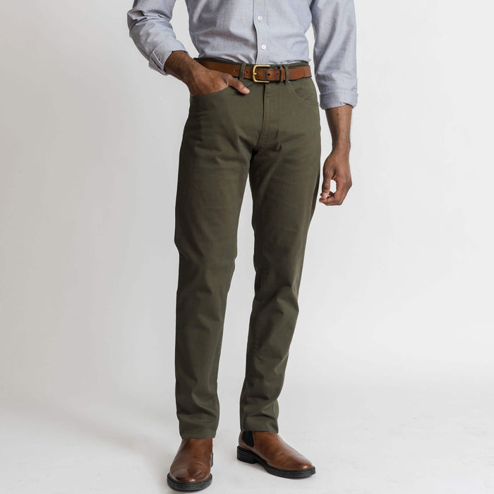 Ledbury Forest Franklin 5 Pocket Custom Pant — full front view, made to order in your choice of waist size and inseam