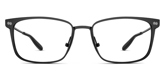 The Hadley rectangle eyeglasses in black metal by Pair Eyewear