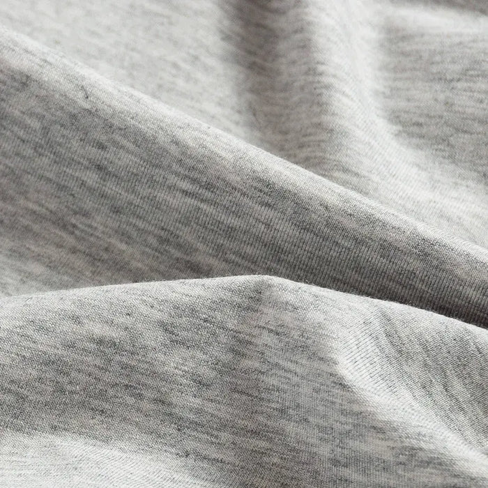 Ledbury Heather Grey Crew Neck Undershirt – detail view, 47% cotton 47% modal 6% spandex jersey knit