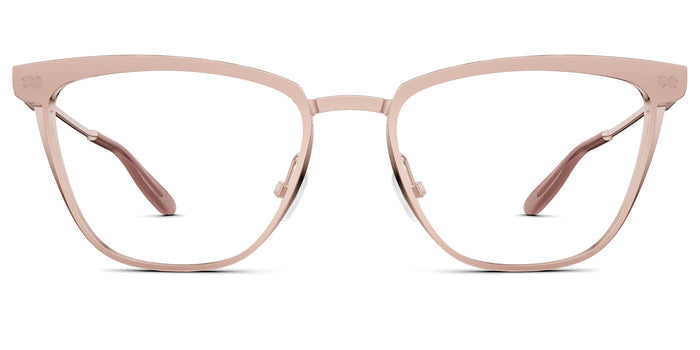 The Izzy cat eye eyeglasses in rose gold metal by Pair Eyewear