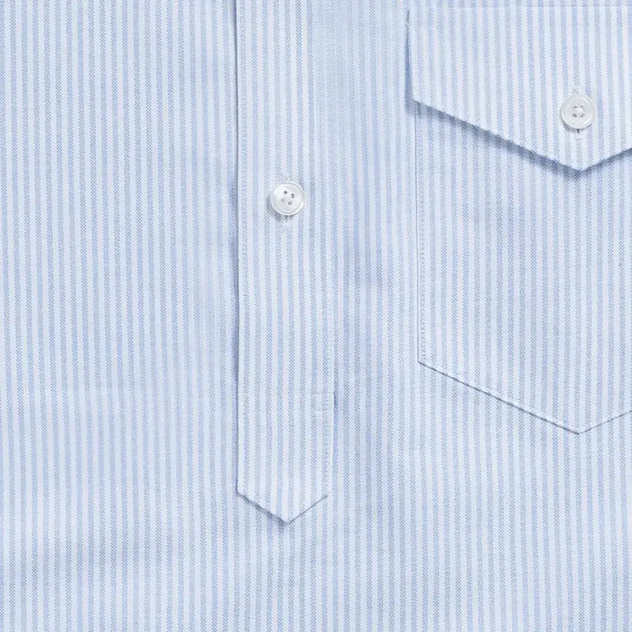 The Light Blue Mayfield Oxford Stripe Popover Custom Shirt Custom Casual Shirt- Ledbury