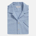 Light blue Sandoval camp collar short sleeve custom shirt front view - Ledbury casual shirt