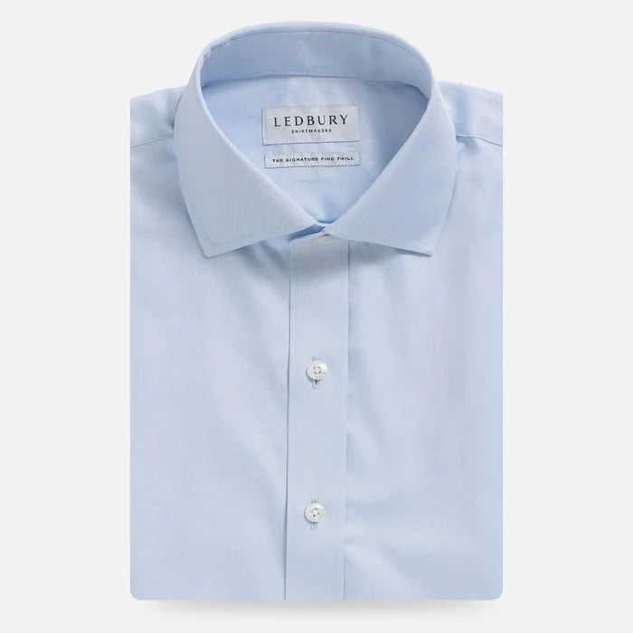 Light blue dress shirt flat lay - Signature fine twill custom fit
