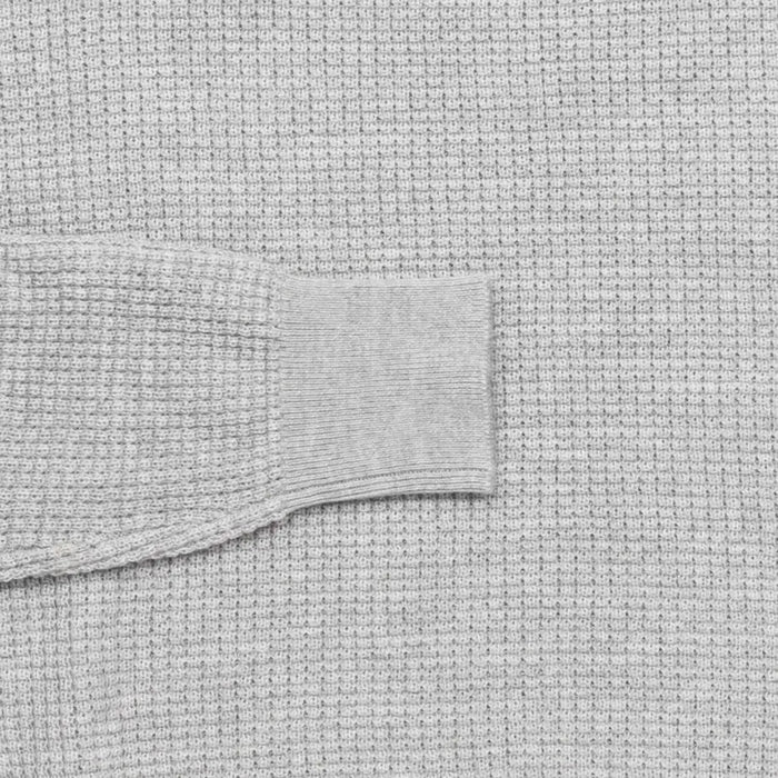 Light Grey Heather Walden Thermal Crew Sweater – Sleeve Detail | Ledbury