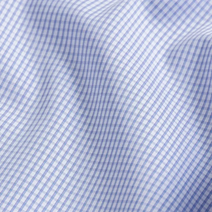 Kent micro-twill fabric close-up - lilac micro check pattern texture