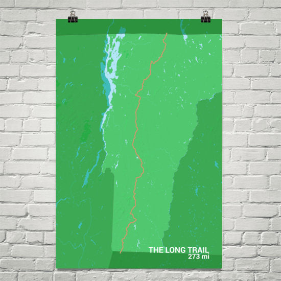 The Long Trail Map Art Prints