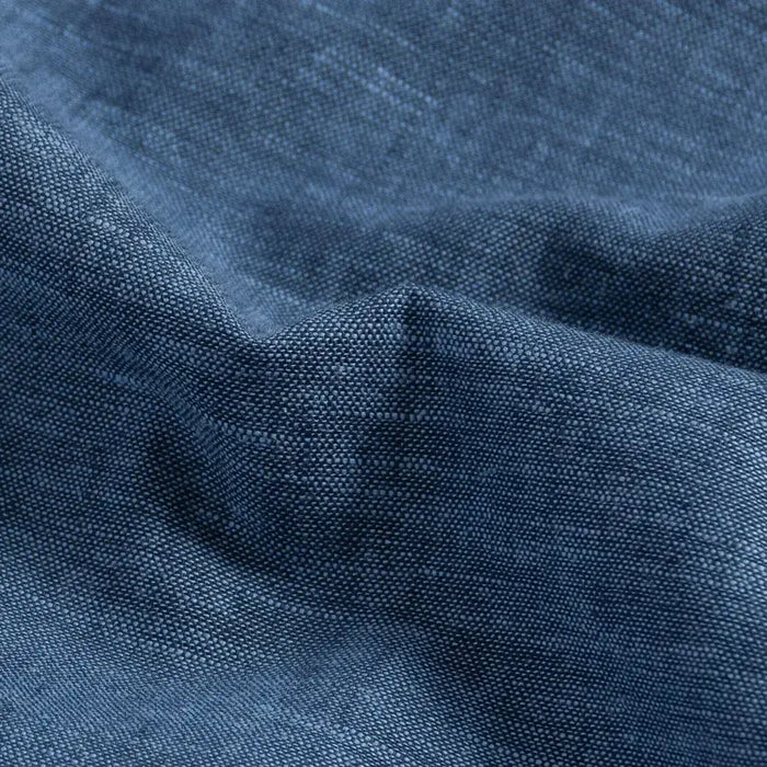 Medium blue Sandoval oxford chambray fabric texture closeup - Ledbury slub cotton weave detail