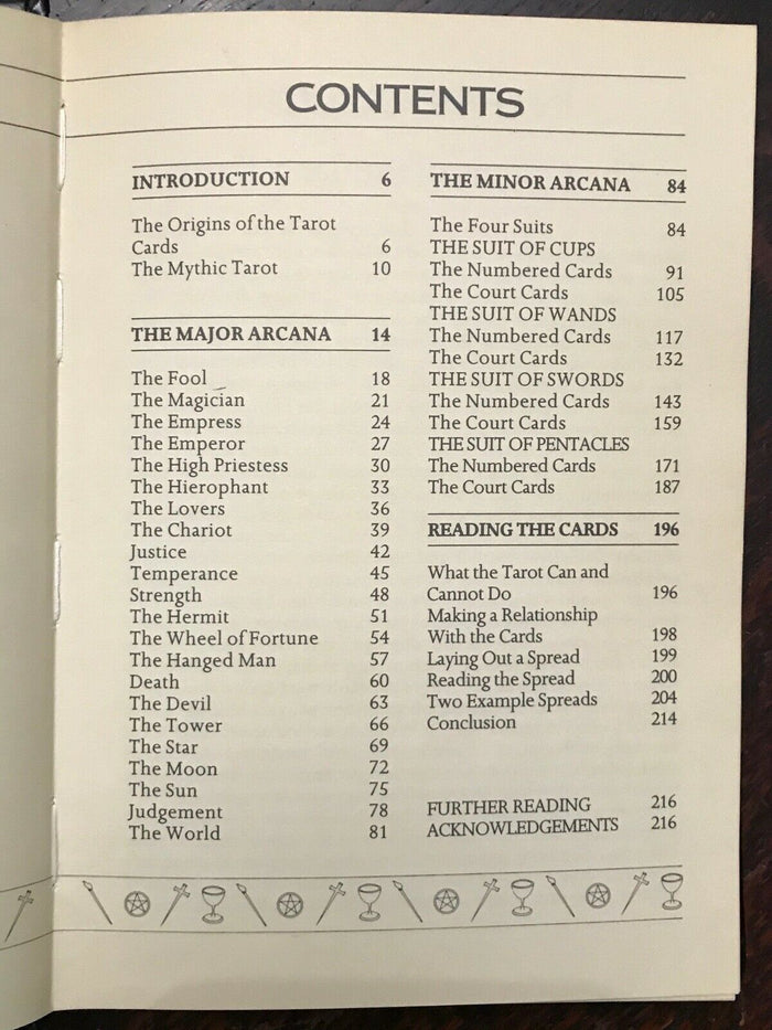 THE MYTHIC TAROT - Sharman-Burke, Greene, 1st 1986 DIVINATION MAGICK - Book Only