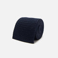 The Navy Harlow Knit Tie Tie- Ledbury