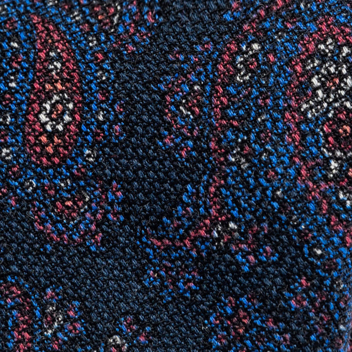 The Navy Pemberton Print Tie Tie- Ledbury