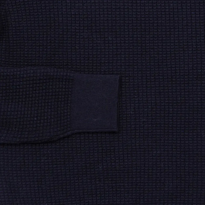 Navy Walden Thermal Crew Sweater – Sleeve Detail | Ledbury