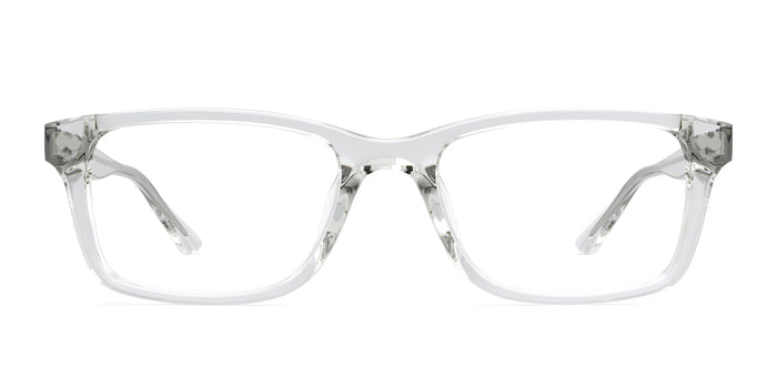 The Otero rectangle eyeglasses in crystal clear acetate by Pair Eyewear