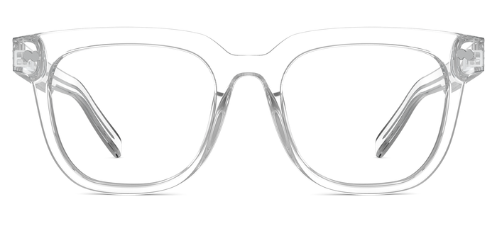 The Payton square eyeglasses in crystal clear acetate by Pair Eyewear