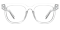 The Payton square eyeglasses in crystal clear acetate by Pair Eyewear