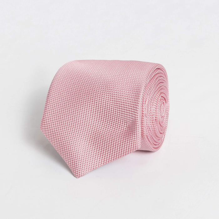 Pink Barone 100% silk jacquard tie, 3 inches wide — made in Italy by Ledbury