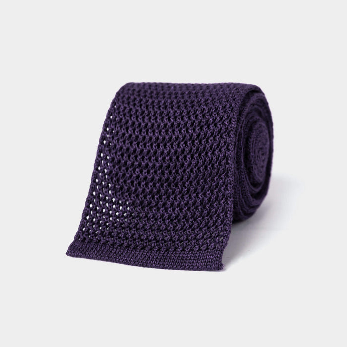 The Purple Harlow Knit Tie Tie- Ledbury
