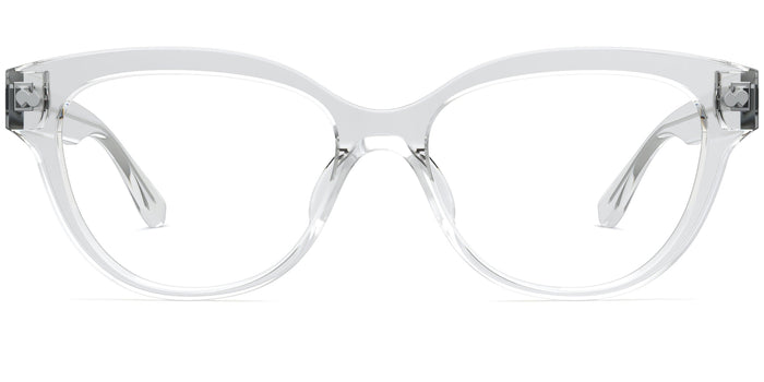 The Quinn cat eye eyeglasses in crystal clear acetate by Pair Eyewear
