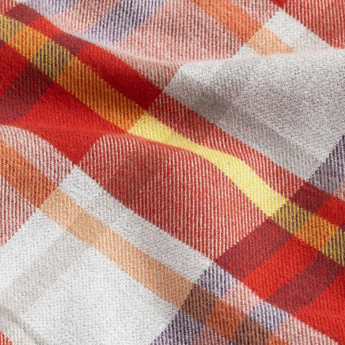 Red Jackman flannel fabric close-up - Portuguese cotton brushed twill