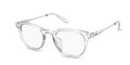 The Reese round eyeglasses in crystal clear acetate and silver metal by Pair Eyewear