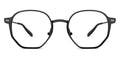 The Rowen round geometric eyeglasses in black metal by Pair Eyewear