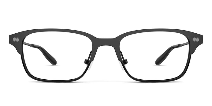 The Sawyer rectangle eyeglasses in black metal by Pair Eyewear