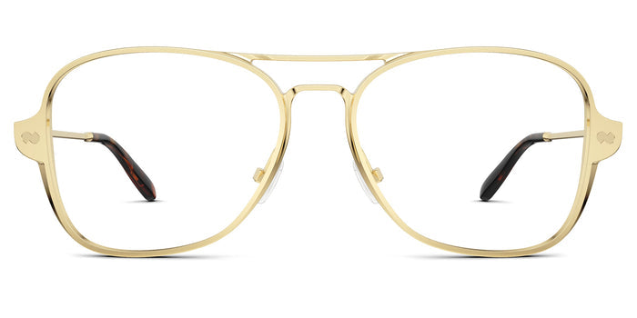 The Vic aviator eyeglasses in gold metal by Pair Eyewear