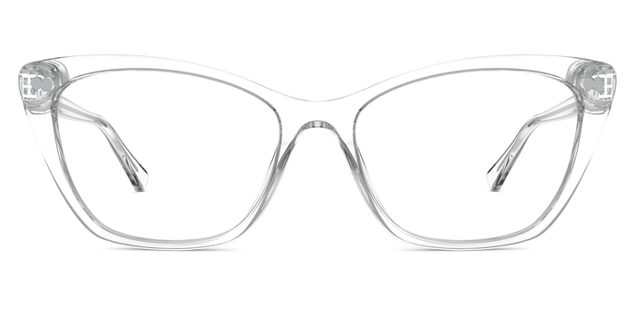The Wanda cat eye eyeglasses in crystal clear acetate by Pair Eyewear