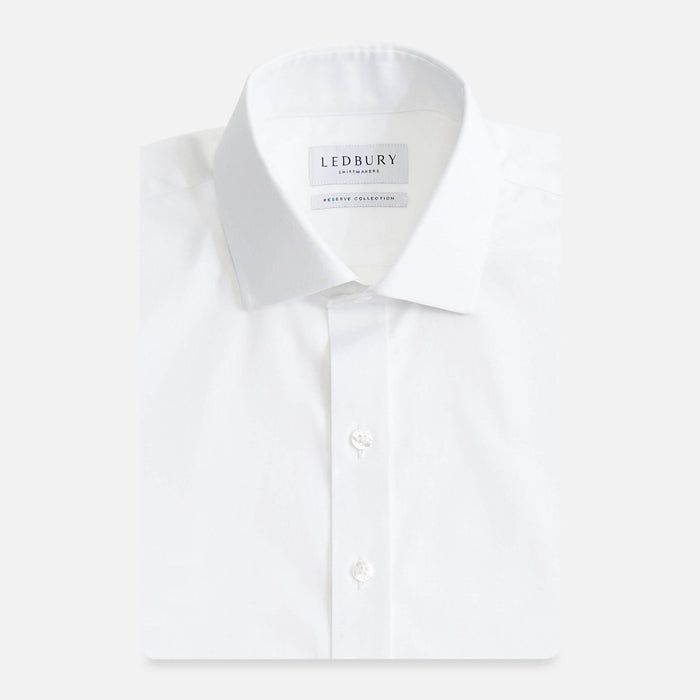 White dress shirt in European-woven fine twill - Ledbury King custom fit shirt