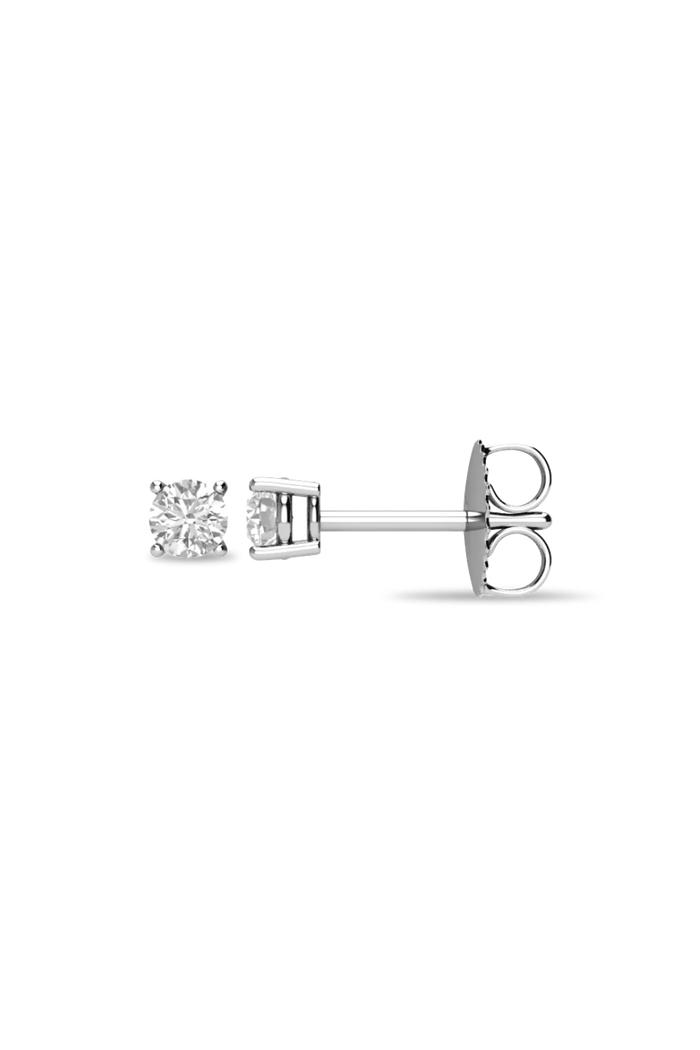 Small diamond stud push back earring
