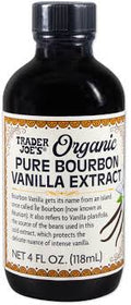 TRADER JOES ORGANIC PURE BOURBON VANILLA EXTRACT 4 OZ #ROCK VALUE-ORDER BY  TUESDAY EVENING OCT 27  ARRIVING  NOV 04 FOR DELIVERY#