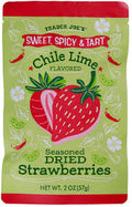 TRADER JOE'S SWEET, SPICY, AND TART CHILE LIME FLAVORED SEASONED DRIED STRAWBERRIES 2 OZ #ROCK VALUE-ORDER BY TUESDAY EVENING OCT 27 ARRIVING NOV 04  FOR DELIVERY#