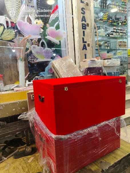 Bridal trunk gift box decorated for wedding hamper