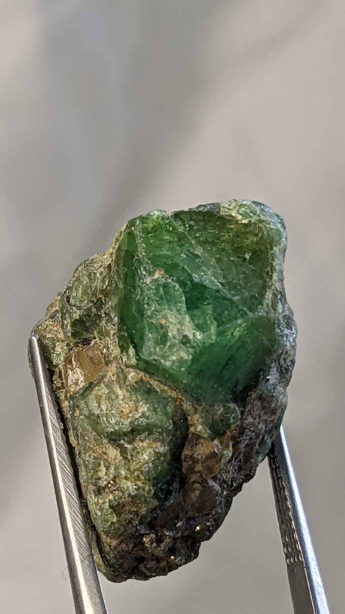 Tsavorite, Grossular Green Garnet from Merelani Hills, Lelatema Mountains, Manyara Region, Tanzania