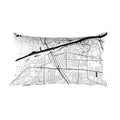 Tuscaloosa black and white throw pillow with city map print 12x20